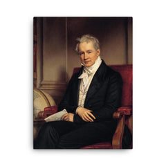 Alexander von Humboldt canvas print on a plain backdrop in size 18"x24".