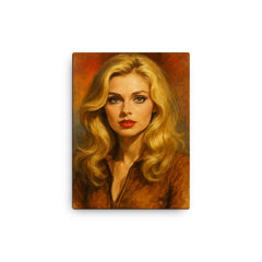 Alexandra Bastedo canvas print on a plain backdrop in size 12"x16".