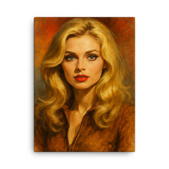 Alexandra Bastedo canvas print on a plain backdrop in size 18"x24".