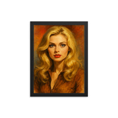 Alexandra Bastedo framed print on a plain backdrop in size 12"x16".