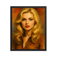 Alexandra Bastedo framed print on a plain backdrop in size 16"x20".