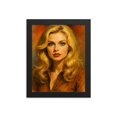 Alexandra Bastedo framed print on a plain backdrop in size 8"x10".