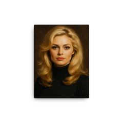 Alexandra Bastedo portrait canvas print on a plain backdrop in size 12"x16".