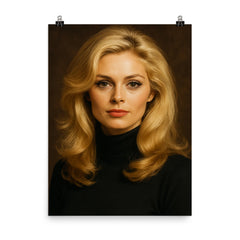 Alexandra Bastedo portrait poster on a plain backdrop in size 8"x10".