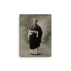 Alexandra David-Néel canvas print on a plain backdrop in size 12"x16".