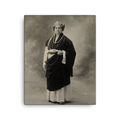 Alexandra David-Néel canvas print on a plain backdrop in size 16"x20".