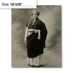 Alexandra David-Néel metal print on a plain backdrop in size 16"x20".