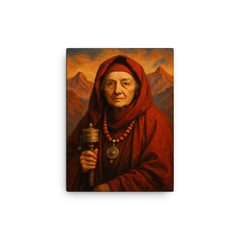 Alexandra David Néel canvas print on a plain backdrop in size 12"x16".