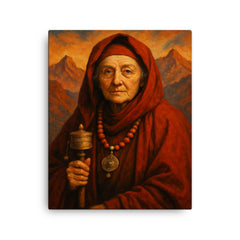 Alexandra David Néel canvas print on a plain backdrop in size 16"x20".