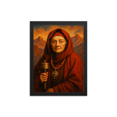 Alexandra David Néel framed print on a plain backdrop in size 12"x16".