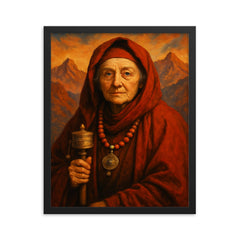 Alexandra David Néel framed print on a plain backdrop in size 16"x20".