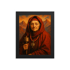 Alexandra David Néel framed print on a plain backdrop in size 8"x10".