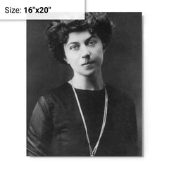 Alexandra Kollontai metal print on a plain backdrop in size 16"x20".