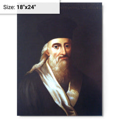 Alexandre de Rhodes metal print on a plain backdrop in size 18"x24".