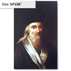 Alexandre de Rhodes metal print on a plain backdrop in size 24"x36".