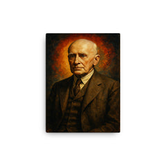 Alfred North Whitehead canvas print on a plain backdrop in size 12"x16".