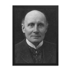 Alfred North Whitehead framed print on a plain backdrop in size 18"x24".