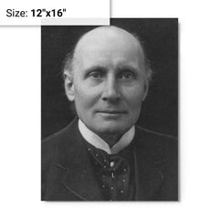 Alfred North Whitehead metal print on a plain backdrop in size 12"x16".