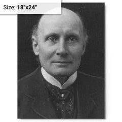 Alfred North Whitehead metal print on a plain backdrop in size 18"x24".