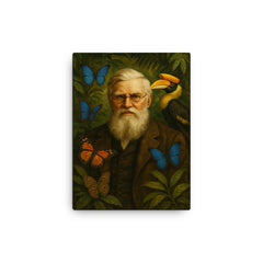 Alfred Russell Wallace canvas print on a plain backdrop in size 12"x16".