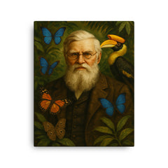 Alfred Russell Wallace canvas print on a plain backdrop in size 16"x20".