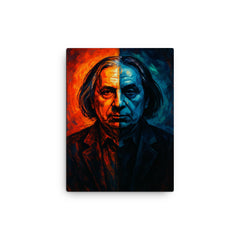 Alfred Schnittke split shadow polystylist portrait canvas print on a plain backdrop in size 12"x16".