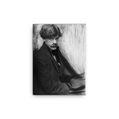 Alfred Stieglitz canvas print on a plain backdrop in size 12"x16".