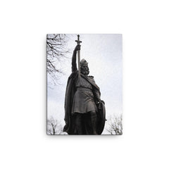Alfred the Great by Hamo Thornycroft canvas print on a plain backdrop in size 12"x16".