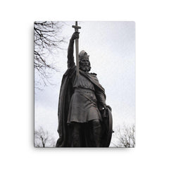Alfred the Great by Hamo Thornycroft canvas print on a plain backdrop in size 16"x20".