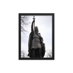 Alfred the Great by Hamo Thornycroft framed print on a plain backdrop in size 12"x16".