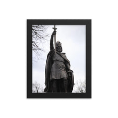 Alfred the Great by Hamo Thornycroft framed print on a plain backdrop in size 8"x10".