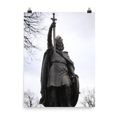 Alfred the Great by Hamo Thornycroft poster on a plain backdrop in size 8"x10".