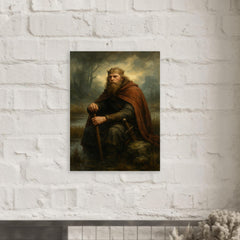 Alfred the Great in marsh exile metal print mockup