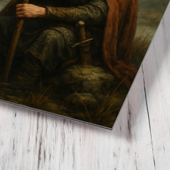 Alfred the Great in marsh exile metal print mockup