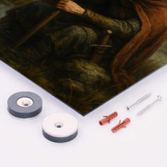 Alfred the Great in marsh exile metal print mockup