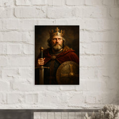 Alfred the Great regal portrait metal print mockup