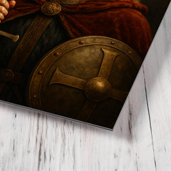 Alfred the Great regal portrait metal print mockup