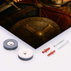 Alfred the Great regal portrait metal print mockup