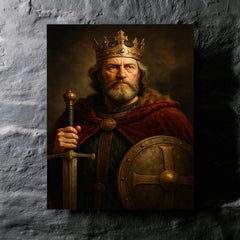 Alfred the Great regal portrait metal print mockup