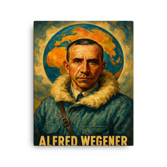 Alfred Wegener canvas print on a plain backdrop in size 16"x20".