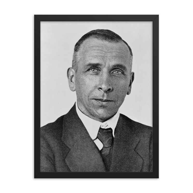 Alfred Wegener framed print on a plain backdrop in size 18