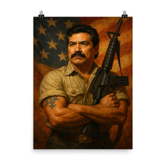 Alfredo Cantu Gonzalez poster on a plain backdrop in size 8"x10".
