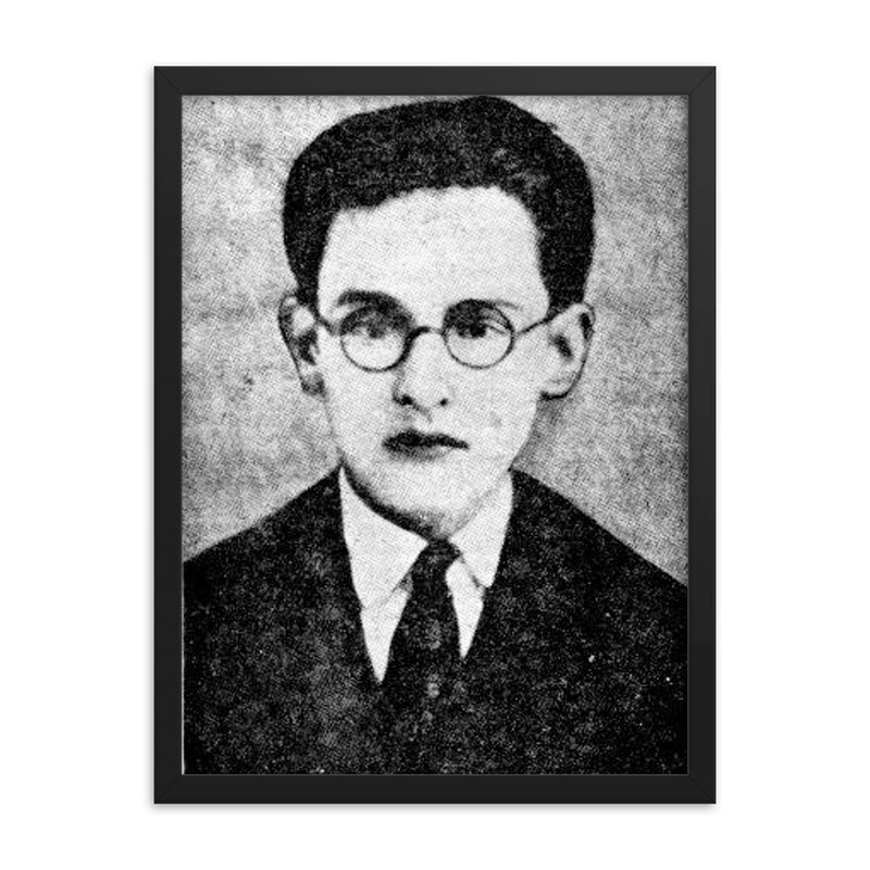 Alfredo Espino framed print on a plain backdrop in size 18