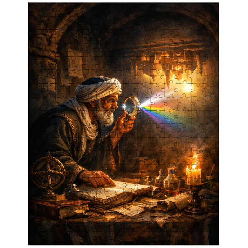 Alhazen testing light through a darkened chamber jigsaw puzzle