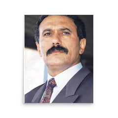 Ali Abdallah Salih poster on a plain backdrop in size 16"x20".