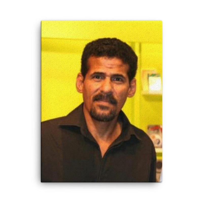 Ali Bahar canvas print on a plain backdrop in size 18