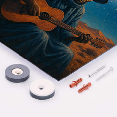 Ali Farka Touré under Saharan stars metal print mockup