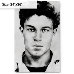 Ali La Pointe metal print on a plain backdrop in size 24"x36".