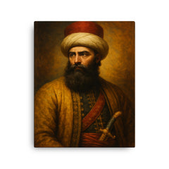 Ali Pasha canvas print on a plain backdrop in size 16"x20".