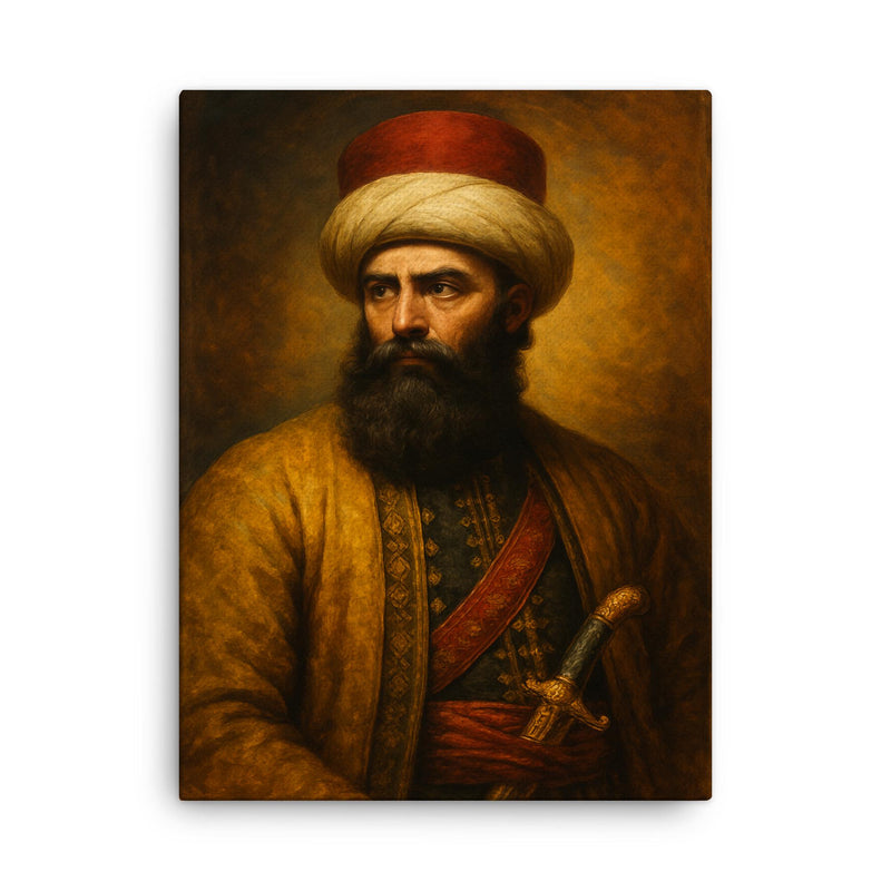 Ali Pasha canvas print on a plain backdrop in size 18